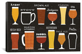 iCanvas "Craft Beer List" by Michael Mullan Canvas Wall Art, 40"x26"