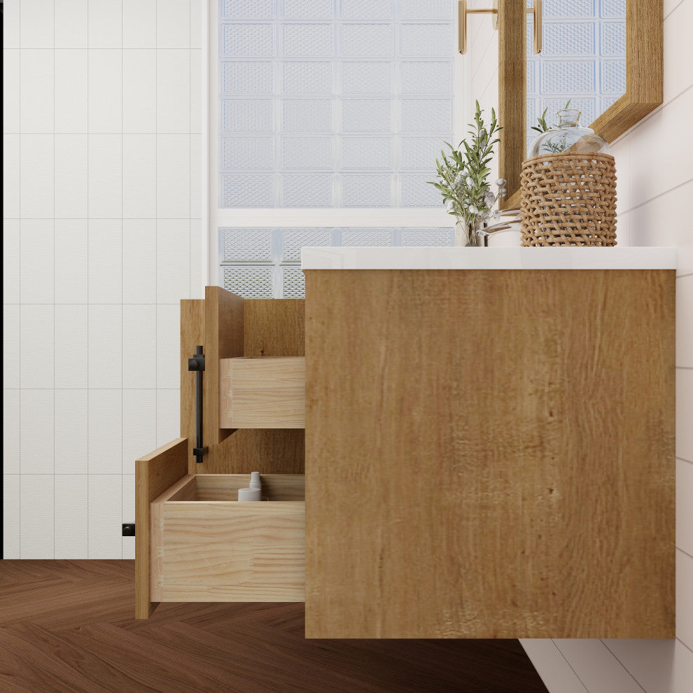 Victoria 48" Solid Wood Bath Vanity, Oak