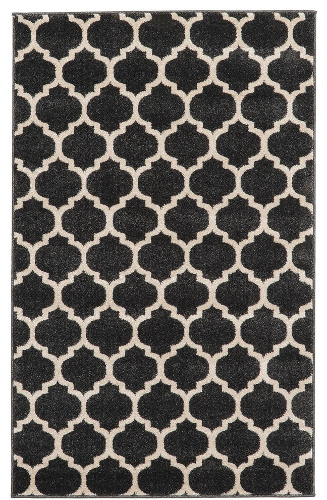 Rug Unique Loom Trellis Black Rectangular 3' 3 x 5' 3