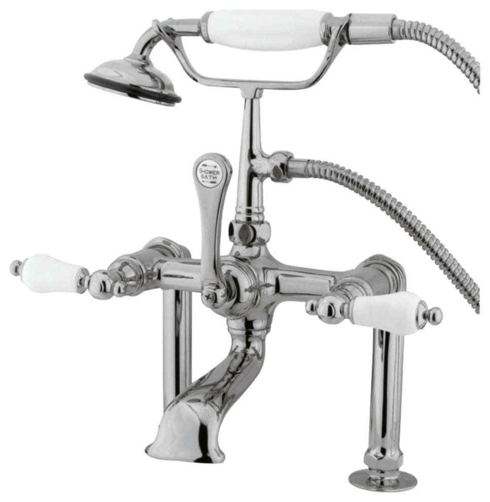 Kingston Brass 7" Deck Mount Clawfoot Tub Faucet, Polished Chrome
