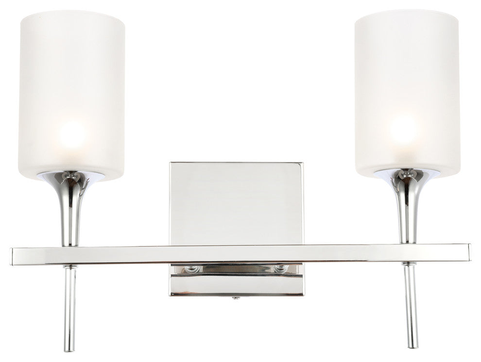 Chelsea 2-Light Bath, Sand Blasted Cylinder Glass, LED G9