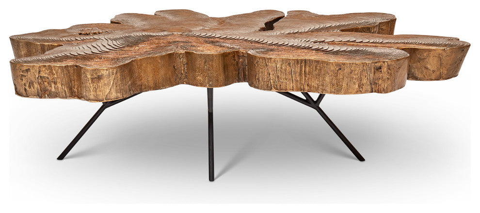 IE Series Easton Slab Coffee Table, Brass