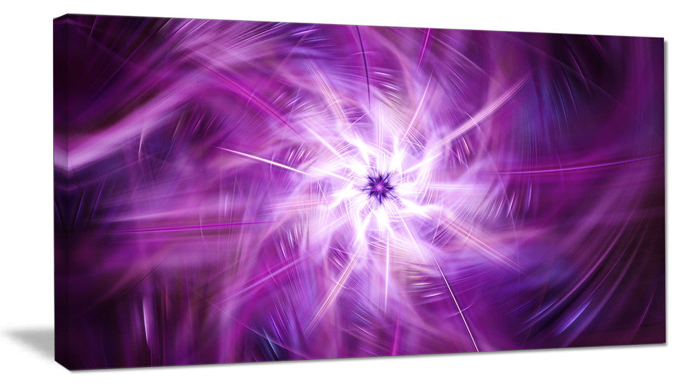 Rotating Bright Purple Fireworks, Floral Canvas Art Print, 40x20