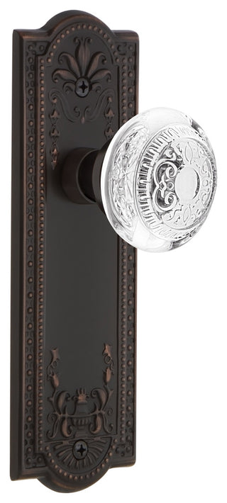 Meadows Plate Single Dummy Crystal Egg and Dart Knob, Timeless Bronze, MEACED