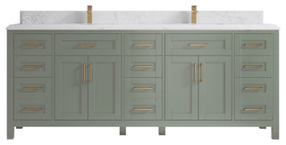 Cambridge 84" Double Sink Bath Vanity in Evergreen 1.5" Empira Quartz