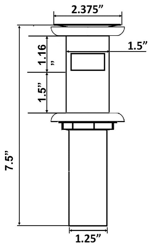 Eden Bath EB_D006BN 1.5" Grid Drain with Overflow