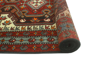 Fine Vintage Distressed Brent Red/Charcoal Runner, 3'8 x 9'10