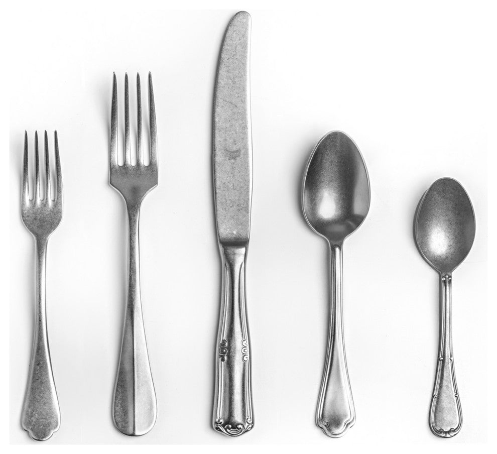 Original Vintage Flatware Set 5-Piece Set Pewter