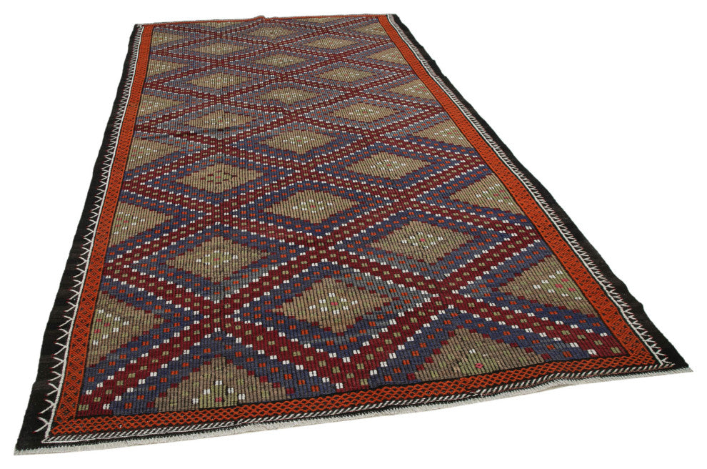 Rug N Carpet - Handmade Oriental 6' 7'' x 11' 9'' Rustic Wool Kilim Rug