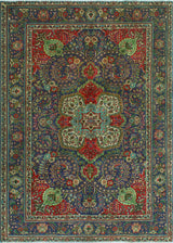 Fine Vintage Distressed Raedpath Navy/Beige Rug, 6'9 x 9'6