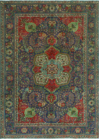 Fine Vintage Distressed Raedpath Navy/Beige Rug, 6'9 x 9'6