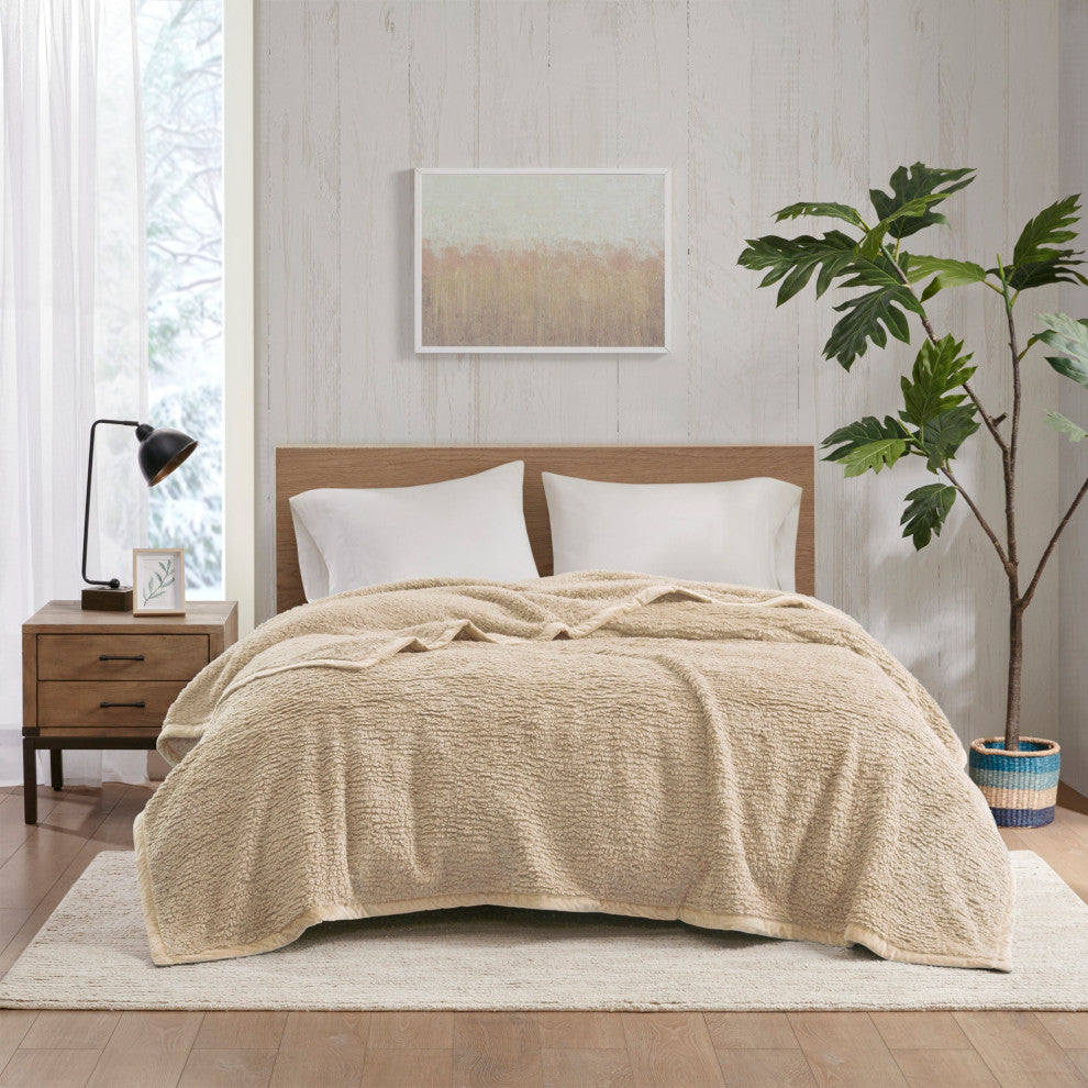 Woolrich Burlington Berber Blanket, Tan, King