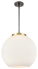 Athens Pendant, Black Antique Brass, Matte White, Matte White