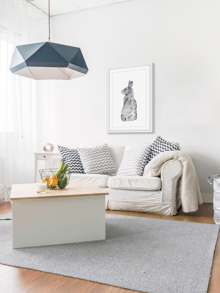 "Rabbit Silhouette" by Thimble Sparrow Framed Painting Print, 30x45