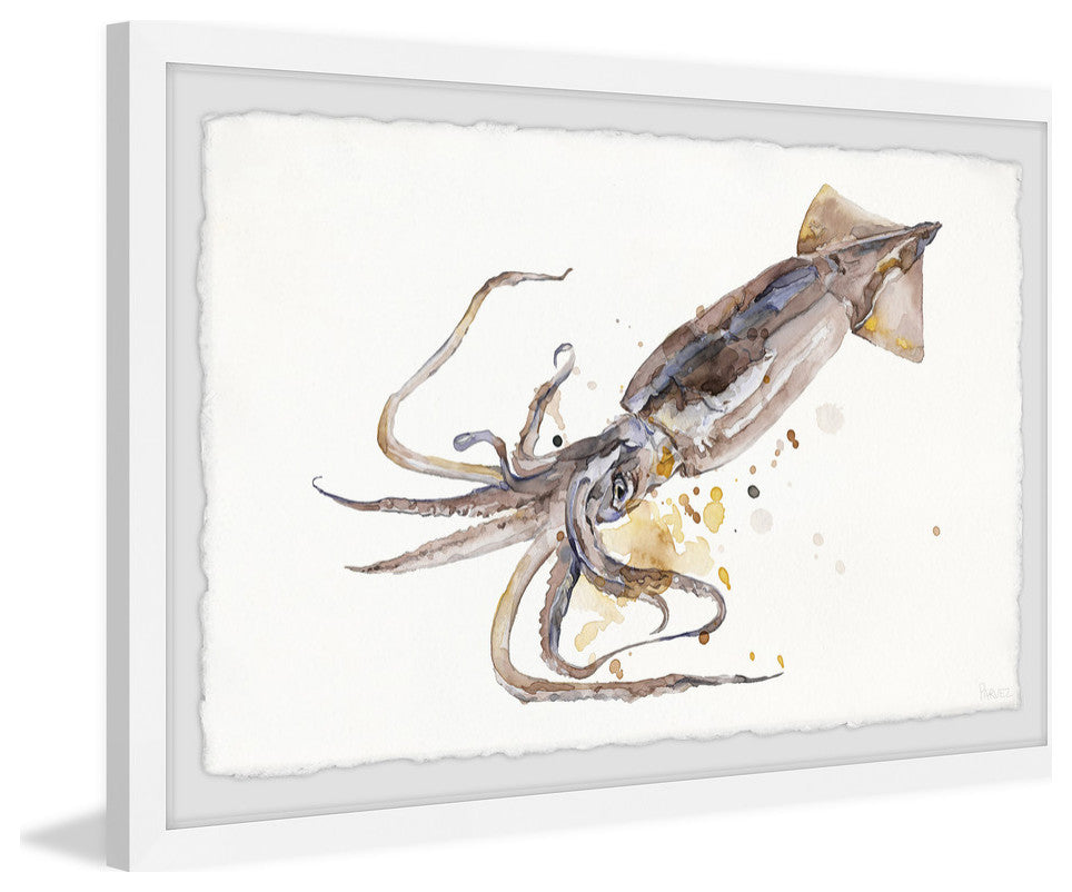 "Big Squid" Framed Painting Print, 30"x20"