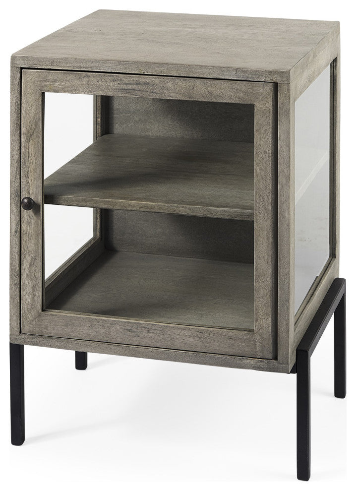 Rustic Dark Gray And Black Shadowbox Cabinet