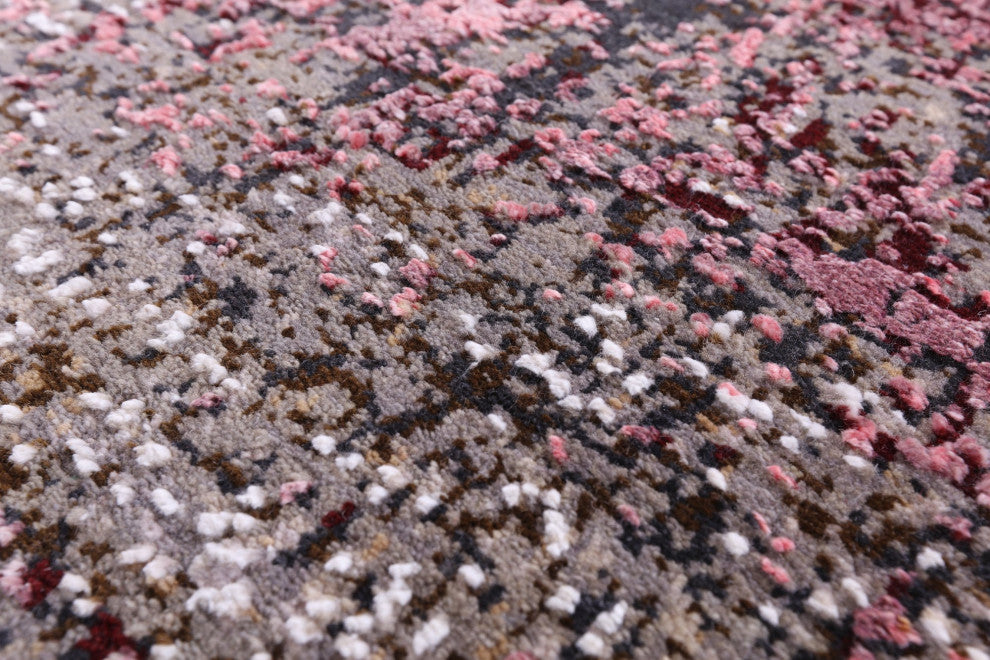 Abstract Wool and Silk Handmade Rug 6' 0" X 9' 1" Q8698