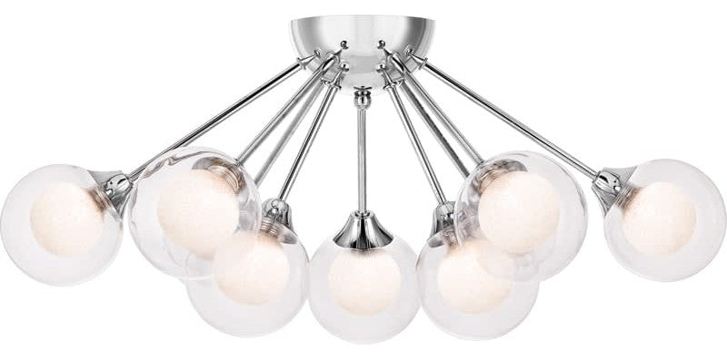 Quoizel PCSB1722 Spellbound 9 Light 23"W Semi-Flush Globe Ceiling - Polished