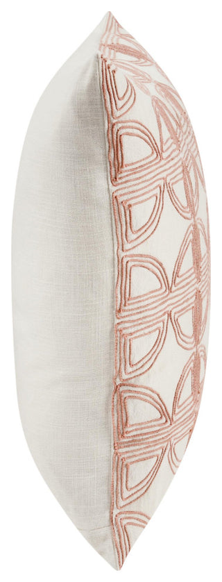 Baia 22" Embroidered Belgian Linen Throw Pillow