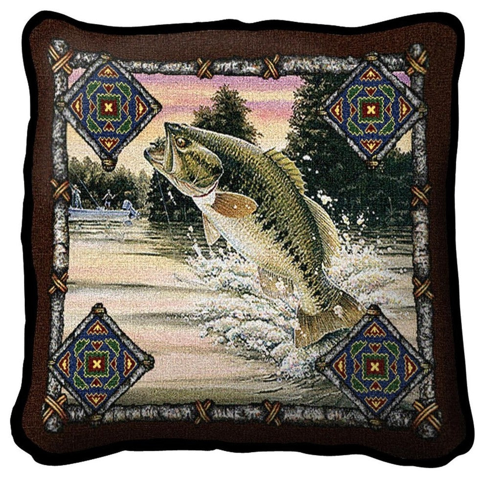 Fish Lodge Woven Pillow