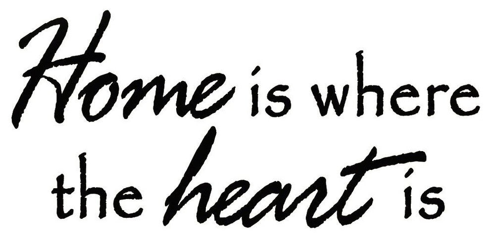 VWAQ Home is Where the Heart is Quote Wall Decals Vinyl Wall Art Inspirational