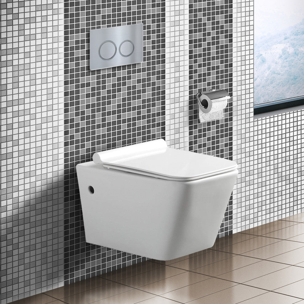 In-Wall Toilet Set, 2"x6" Carrier and Tank, Chrome Round Actuators
