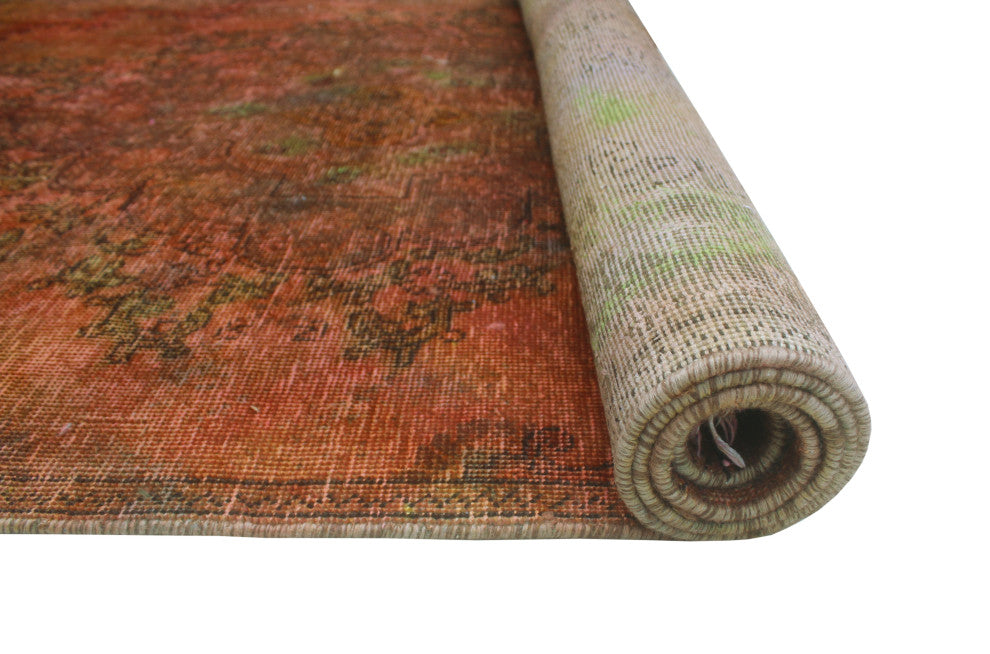 Vintage Distressed Rainbow-dyed Ayan Orange Rug