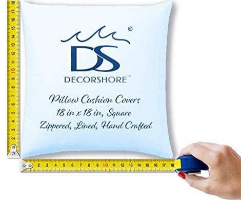 DecorShore White Black Red Decorative Cotton Throw Pillow Cover | 18 X 18 inch
