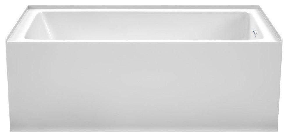 60x32" Alcove Bathtub, White, Right-Hand Drain, Overflow Trim, White