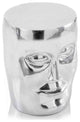 HomeRoots 13" x 13" x 18" Silver Aluminum Face Stool