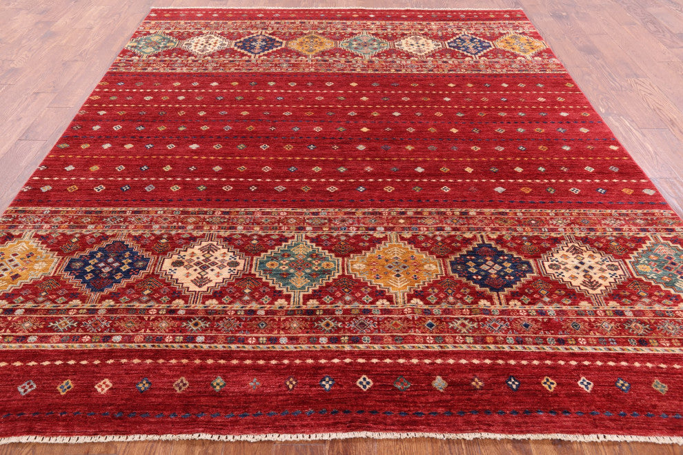 Khorjin Super Kazak Handmade Wool Rug 8' 2" X 9' 6" Q5348