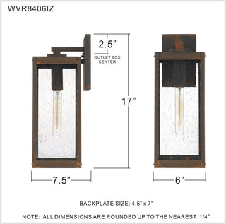 Quoizel WVR8406 Westover 17" Tall Outdoor Wall Sconce - Western Bronze