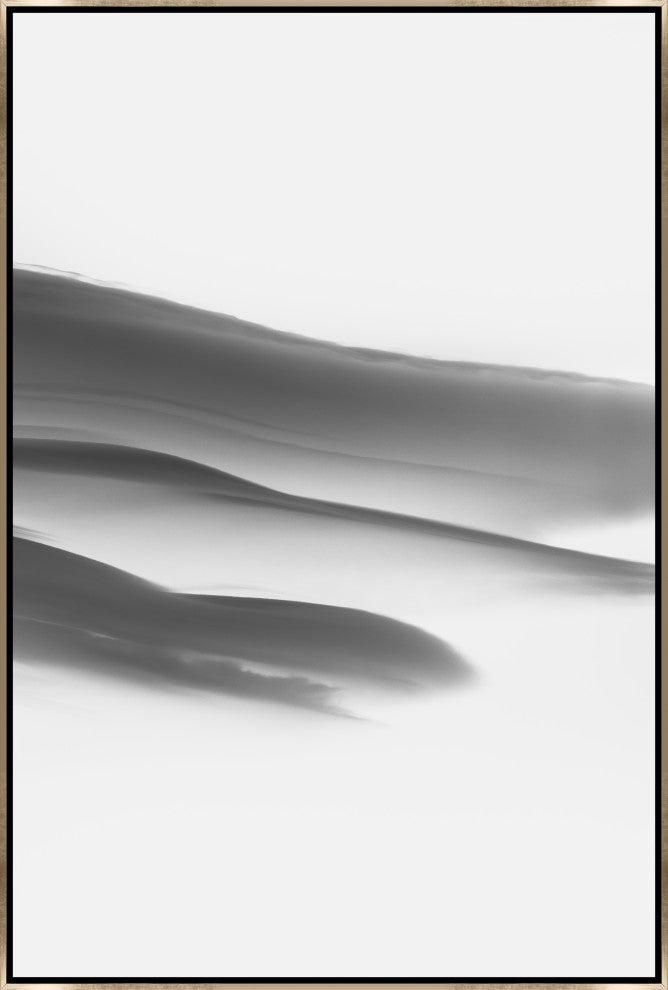 36x54 Lenticular Clouds XVIII, Framed Artwork, Silver