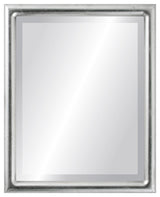 Pasadena Framed Rectangle Mirror, Silver Leaf With Black Antique, 21"x25"