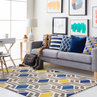 Hilda Modern Gray, Cream Area Rug, 2'x3'