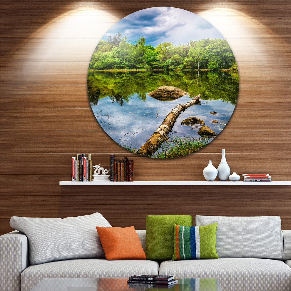 Boyana Lake In Sofia Bulgaria, Landscape Large Disc Metal Wall Art, 11"