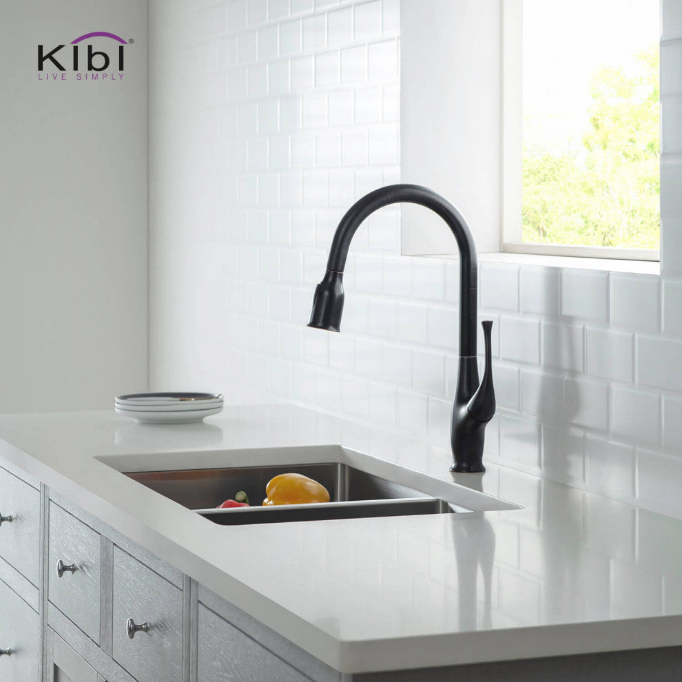 Cedar Single Handle Pull Down Kitchen Faucet, Oil Rubbed Bronze, W/O Soap Dispen