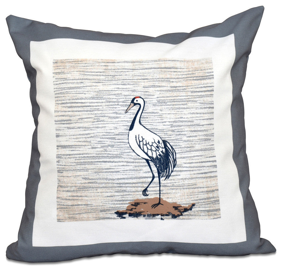 Sandbar, Animal Print Pillow, Gray, 18"x18"