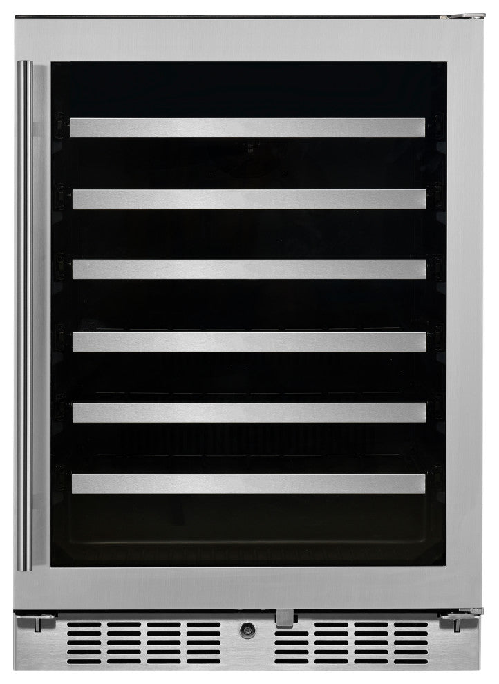 Transcend 24" 54-Bottle Seamless Stainless Steel Single Door Wine Cooler