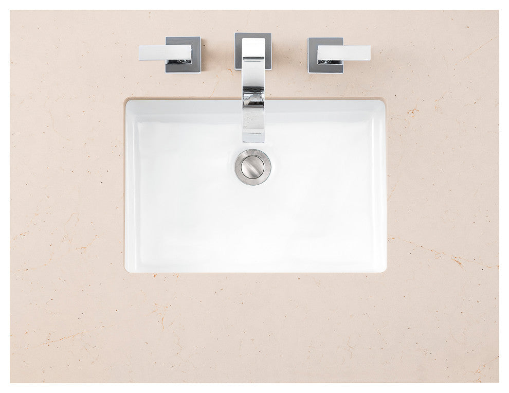 Addison 30" Single Vanity Cabinet, Glossy White, Eternal Marfil Quartz