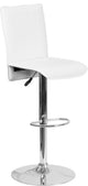Estella Anna Mid-Back White Vinyl Swivel Adjustable Barstool