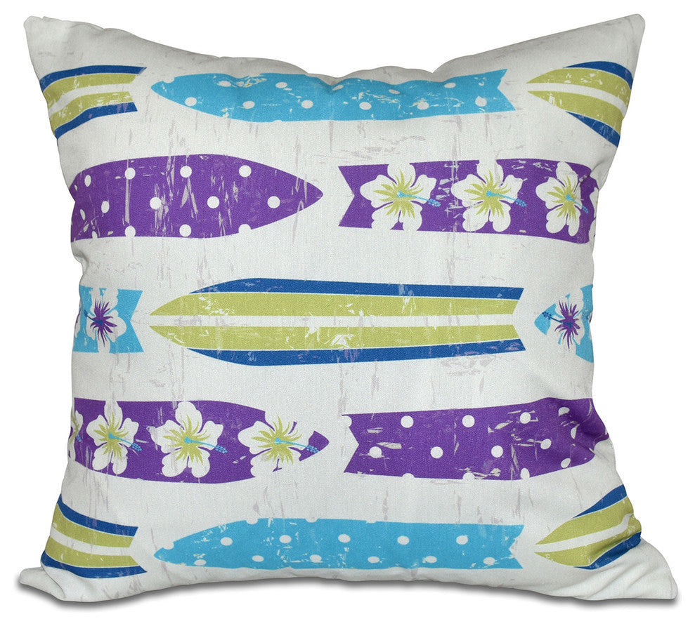 Dean, Geometric Print Pillow, Purple, 18"x18"