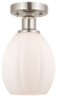Innovations 616-1F-SN-G81 Eaton 1 Lt 5.5" Semi-Flush Mount, Brushed Satin Nickel