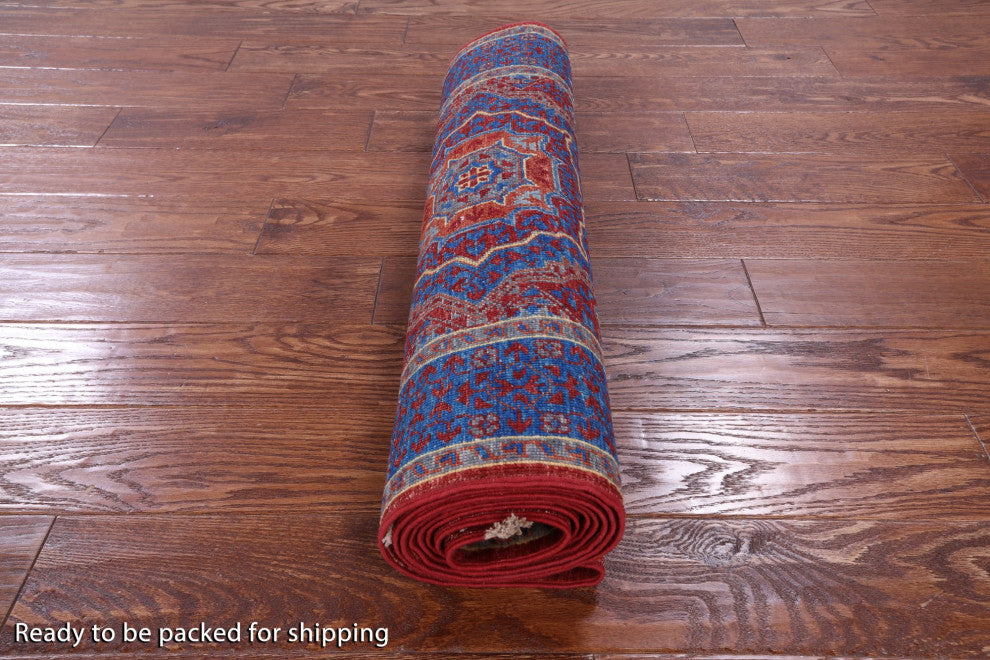 2' 8" X 9' 11" Mamluk Hand-Knotted Wool Runner Rug - Q12508