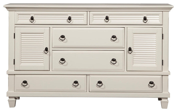 Winchester 6 Drawer Dresser With 2 Cabinets, White