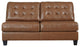 Benzara BM262318 Armless Loveseat With Leatherette and Tufted Back, Brown