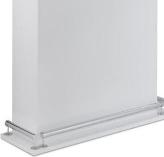 Rectangular Wooden Bar Table With Storage, White And Chrome