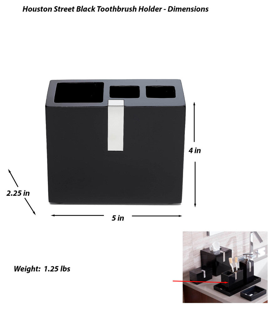 Houston Street Black, Toothbrush Holder