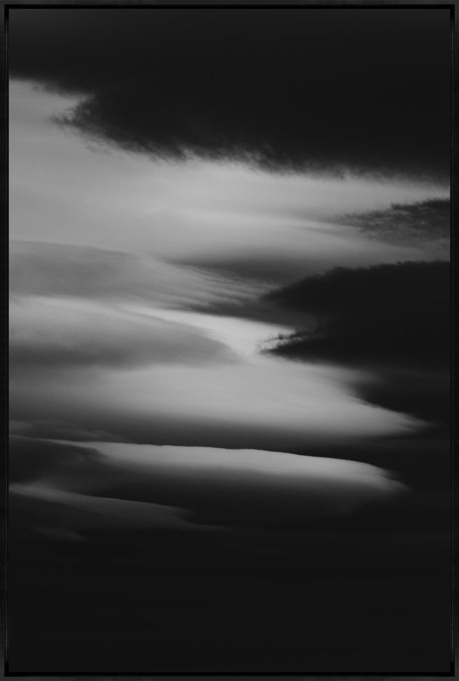 30x45 Lenticular Clouds IX, Framed Artwork, Black