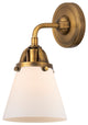 Small Cone Sconce, Brushed Brass, Matte White, Matte White